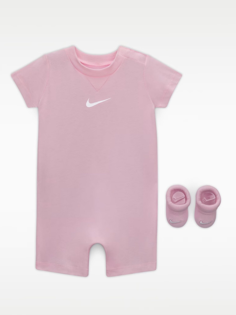 Nike Pink Infant One-Piece Romper with Matching Booties